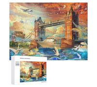 500 PCS Rompecabezas para Adultos London Bridge Sunset Puzzle Rompecabezas para Adultos Juguetes Antiestrés Decoración del Hogar Cumpleaños Y Navidad 500 PCS