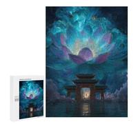 500 PCS Rompecabezas para Adultos Lotus Gate Fantasy Landscape Rompecabezas para Adultos Juego De Ingenio Pero Divertidos Y Regalos Humorísticos para Amigos Y Familiares 500 PCS