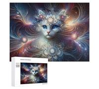 500 PCS Rompecabezas para Adultos Magical Fantasy Cat Artwork -3 Rompecabezas Juguetes Antiestrés Regalos para Mujeres Difíciles Y Desafiantes 500 PCS