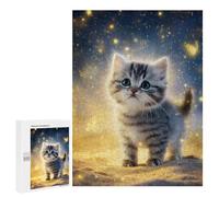 500 PCS Rompecabezas para Adultos Magical Kitten Night Lights Rompecabezas para Adultos: Alivio del Estrés, Dificultad Alta Y Desafío, Diversión Familiar Y Noche De Juegos 500 PCS