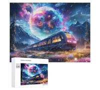 500 PCS Rompecabezas para Adultos Magical Train Journey Through Fantasy Landscapes Rompecabezas Juguetes Antiestrés Regalos para Mujeres Difíciles Y Desafiantes 500 PCS
