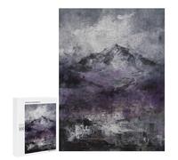 500 PCS Rompecabezas para Adultos Majestic Peaks - Abstract Mountain Landscape in Gray and Purple Tones Rompecabezas para Adultos Juguete Decoración De Pared Arte De Pared Desafiante De Completar 500