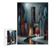 500 PCS Rompecabezas para Adultos Moonlit Fortress by The Serene Stream Rompecabezas para Adultos Juguetes De Bricolaje Decoración del Hogar Difíciles Y Desafiantes 500 PCS