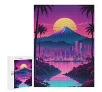 500 PCS Rompecabezas para Adultos Mountain and City Retro Rompecabezas para Adultos Juego De Ingenio Pero Divertidos Y Regalos Humorísticos para Amigos Y Familiares 500 PCS