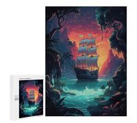 500 PCS Rompecabezas para Adultos Mysterious Pirate Ship Rompecabezas para Adultos Juegos Divertidos Alivia El Estrés Desafiante De Completar 500 PCS