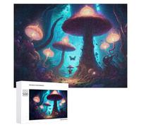 500 PCS Rompecabezas para Adultos Mystical Mushroom Forest-1 Rompecabezas para Adultos Juguete Decoración De Pared Pero Divertido Y Humorístico Desafiante De Completar 500 PCS