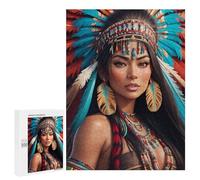 500 PCS Rompecabezas para Adultos Native American Headdress Art Rompecabezas para Adultos Juguete Decoración De Pared Pero Divertido Y Humorístico Desafiante De Completar 500 PCS