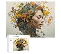 500 PCS Rompecabezas para Adultos Nature's Harmony Floral Fusion Art Rompecabezas para Adultos Juguetes Antiestrés Decoración del Hogar Cumpleaños Y Navidad 500 PCS