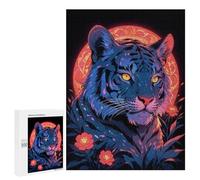 500 PCS Rompecabezas para Adultos Neon Tiger Portrait Rompecabezas para Adultos Juegos De Relajación Regalos para Mujeres Regalos De Cumpleaños 500 PCS
