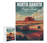 500 PCS Rompecabezas para Adultos North Dakota Road Trip Rompecabezas para Adultos Juegos Divertidos Vacaciones En Casa Matar El Tiempo Regalos De Cumpleaños Y Únicos 500 PCS