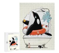 500 PCS Rompecabezas para Adultos Orca Killer Whale in Bath Rompecabezas para Adultos Juego De Ingenio Pero Divertido Y Humorístico Actividades Divertidas En Casa, 500 PCS