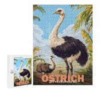 500 PCS Rompecabezas para Adultos Ostrich Illustration Rompecabezas para Adultos Juegos Divertidos Vacaciones En Casa Matar El Tiempo Regalos De Cumpleaños Y Únicos 500 PCS