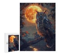 500 PCS Rompecabezas para Adultos Owl and Moon Rompecabezas para Adultos Juguetes Antiestrés Una Obra De Arte Difícil Y Desafiante 500 PCS