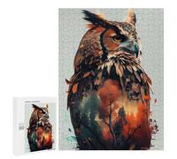 500 PCS Rompecabezas para Adultos Owl Double Exposure Rompecabezas para Adultos Juegos Divertidos Alivia El Estrés Desafiante De Completar 500 PCS
