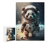 500 PCS Rompecabezas para Adultos Panda Astronaut on Moon Rompecabezas para Adultos Juegos Relajantes Corte De Precisión Cumpleaños Y Navidad 500 PCS
