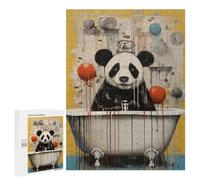 500 PCS Rompecabezas para Adultos Panda in The Bath Animal Rompecabezas para Adultos Juegos Divertidos Regalos para Mujeres Desafiantes De Completar 500 PCS