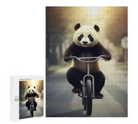 500 PCS Rompecabezas para Adultos Panda on A Bicycle Rompecabezas para Adultos Juegos De Relajación Carrera De Velocidad De Manos 500 PCS