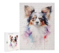 500 PCS Rompecabezas para Adultos Papillon Dog Portrait Rompecabezas para Adultos Juguete Decoración De Pared Mejora Los Recuerdos Regalos para Amigos Y Familiares 500 PCS