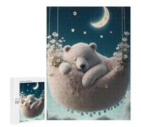 500 PCS Rompecabezas para Adultos Polar Bear Dreams in Moonlit Sky Rompecabezas para Adultos Juguetes Antiestrés Decoración del Hogar Cumpleaños Y Navidad 500 PCS