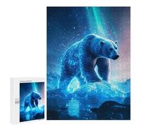 500 PCS Rompecabezas para Adultos Polar Bear in Aurora Borealis Rompecabezas para Adultos Juguetes Antiestrés Una Obra De Arte Difícil Y Desafiante 500 PCS