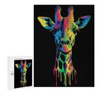 500 PCS Rompecabezas para Adultos Pop Art Rainbow Giraffe Rompecabezas para Adultos Juegos Divertidos Alivia El Estrés Desafiante De Completar 500 PCS