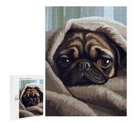500 PCS Rompecabezas para Adultos Pug in Blanket Pixel Art Rompecabezas para Adultos Juegos De Relajación Regalos para Mujeres Regalos De Cumpleaños 500 PCS