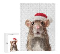 500 PCS Rompecabezas para Adultos Rat Wearing A Santa Hat Juego Familiar De Rompecabezas Análisis Y Lógica Interacción Entre Padres E Hijos 500 PCS