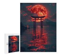 500 PCS Rompecabezas para Adultos Red Moon Torii Gate Rompecabezas para Adultos Juguete Decoración De Pared Decoración del Hogar 500 PCS