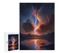 500 PCS Rompecabezas para Adultos Red Sunset Over The Lake Rompecabezas para Adultos Juguete Decoración De Pared Decoración del Hogar 500 PCS