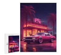 500 PCS Rompecabezas para Adultos Retro Car Night Scene Rompecabezas para Adultos Juegos Divertidos Alivia El Estrés Desafiante De Completar 500 PCS