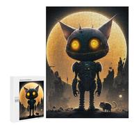 500 PCS Rompecabezas para Adultos Robotic Cat Companion in A Futuristic Cityscape Rompecabezas para Adultos Juguete Decoración De Pared Mejora Los Recuerdos Regalos para Amigos Y Familiares 500 PCS