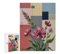 500 PCS Rompecabezas para Adultos Rompecabezas Abstract Floral Painting with Geometric Background Rompecabezas para Adultos Juguetes Antiestrés Juego Difícil Y Desafiante Regalos 500 PCS