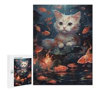 500 PCS Rompecabezas para Adultos Rompecabezas Becoming Koi Kitten Rompecabezas para Adultos Juguetes Antiestrés Juego Difícil Y Desafiante Regalos 500 PCS