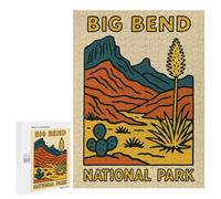 500 PCS Rompecabezas para Adultos Rompecabezas Big Bend National Park Illustration Rompecabezas para Adultos Juegos Relajantes Mejora La Memoria Cumpleaños 500 PCS