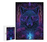 500 PCS Rompecabezas para Adultos Rompecabezas Black Light Wolf Rompecabezas para Adultos Juguetes Antiestrés Juego Difícil Y Desafiante Regalos 500 PCS