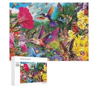 500 PCS Rompecabezas para Adultos Rompecabezas Bright Garden Birds and Butterflies Rompecabezas Juegos Relajantes Una Obra De Arte Cumpleaños 500 PCS