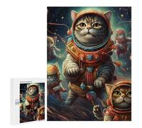 500 PCS Rompecabezas para Adultos Rompecabezas Cats in Space Adventure Rompecabezas Juegos Relajantes Una Obra De Arte Cumpleaños 500 PCS