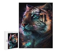 500 PCS Rompecabezas para Adultos Rompecabezas Cosmic Tiger Portrait-17 Rompecabezas para Adultos Juegos Relajantes Mejora La Memoria Cumpleaños 500 PCS