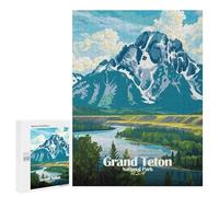 500 PCS Rompecabezas para Adultos Rompecabezas Grand Teton National Park Illustration Rompecabezas para Adultos Juguetes Antiestrés Juego Difícil Y Desafiante Regalos 500 PCS
