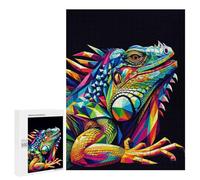 500 PCS Rompecabezas para Adultos Rompecabezas Iguana WPAP Pop Art Rompecabezas para Adultos Juguetes Antiestrés Juego Difícil Y Desafiante Regalos 500 PCS