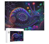 500 PCS Rompecabezas para Adultos Rompecabezas Magical Neon Snail in Fantasy Forest Rompecabezas Juegos Relajantes Una Obra De Arte Cumpleaños 500 PCS