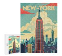 500 PCS Rompecabezas para Adultos Rompecabezas Manhattan Retro Poster Rompecabezas para Adultos Juguetes Antiestrés Juego Difícil Y Desafiante Regalos 500 PCS