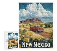 500 PCS Rompecabezas para Adultos Rompecabezas New Mexico Road Trip Travel Poster Rompecabezas para Adultos Juegos Relajantes Mejora La Memoria Cumpleaños 500 PCS