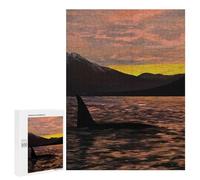 500 PCS Rompecabezas para Adultos Rompecabezas Orca Under Sunset Rompecabezas para Adultos Juguetes Antiestrés Juego Difícil Y Desafiante Regalos 500 PCS