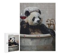 500 PCS Rompecabezas para Adultos Rompecabezas Panda Bath Glass Red Wine Rompecabezas para Adultos Juego De Ingenio Carrera De Velocidad De Manos Juego Desafiante Regalos 500 PCS