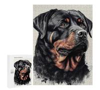 500 PCS Rompecabezas para Adultos Rompecabezas Rottweiler Drawing Dog Rompecabezas para Adultos Juguetes Antiestrés Juego Difícil Y Desafiante Regalos 500 PCS