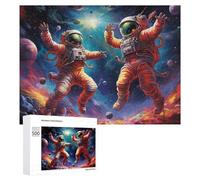 500 PCS Rompecabezas para Adultos Rompecabezas Spacewalk Astronauts in Colorful Orbit Rompecabezas Juegos Relajantes Una Obra De Arte Cumpleaños 500 PCS