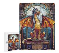 500 PCS Rompecabezas para Adultos Rompecabezas Stained Glass Dragon Rompecabezas para Adultos Juguetes Antiestrés Juego Difícil Y Desafiante Regalos 500 PCS