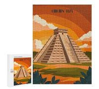 500 PCS Rompecabezas para Adultos Rompecabezas Sunset at Chichen Itza Rompecabezas para Adultos Juguetes Antiestrés Juego Difícil Y Desafiante Regalos 500 PCS
