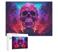 500 PCS Rompecabezas para Adultos Skull Cityscape Urban Fantasy Artwork Rompecabezas Juguetes Antiestrés Regalos para Mujeres Difíciles Y Desafiantes 500 PCS